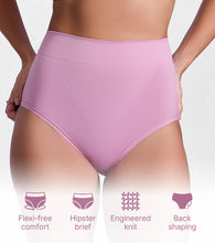 Load image into Gallery viewer, Enamor Women Nylon Flexi Free Mid-Waist Tummy Tucker with Slip-Proof Comfort Hipster Briefs - P037 (Orchid Smoke)
