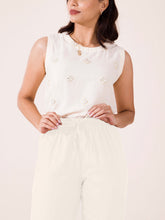 Load image into Gallery viewer, Go Colors Ecru Woven Viscose Casual Pants
