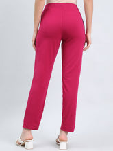Load image into Gallery viewer, Go Colors Dark Fuchsia Cotton Stretch Kurti Pants
