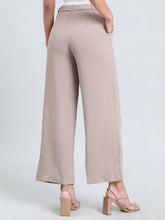 Load image into Gallery viewer, Go Colors Light Chocolate Crepe Wide Trouser
