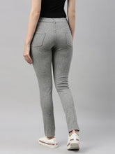 Load image into Gallery viewer, Go Colors Grey Melanges Cotton Polyester Super Stretch Jeggings
