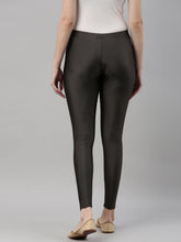 Load image into Gallery viewer, Go Colors Silver Grey Nylon Stretch Shimmer Leggings
