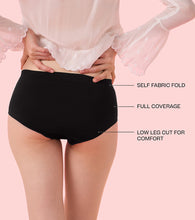 Load image into Gallery viewer, Enamor IP37 Innovations Flexi Free, Comfy Essentials, No Visible Panty Lines, All Day Comfort, Mid Waist Brief Panty for Women - Regular Coverage (Jet Black)
