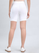 Load image into Gallery viewer, Go Colors White Knit Seamless Cycling Shorts
