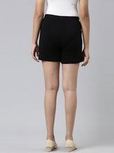 Load image into Gallery viewer, Go Colors Black Cotton Knit Shorts
