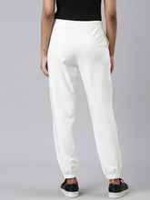 Load image into Gallery viewer, Go Colors Cream Cotton Stretch Casual Joggers
