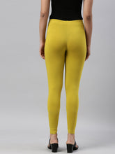 Load image into Gallery viewer, Go Colors Parrot Green Cotton Stretch Ankle Length Leggings
