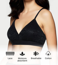 Load image into Gallery viewer, Enamor SMB04  Plunge Cup Non-Wired Bra, High Coverage (Black)
