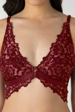 Load image into Gallery viewer, Amante Femme Lace Padded Non-Wired Demi Bra - Biking Red 06001
