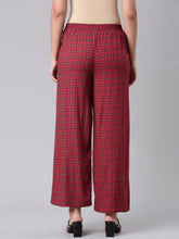 Load image into Gallery viewer, Go Colors Red Woven Viscose Printed Palazzo
