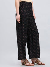 Load image into Gallery viewer, Go Colors Black Viscose Printed Palazzo
