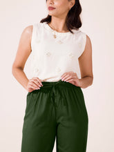 Load image into Gallery viewer, Go Colors Dark Olive Woven Viscose Casual Pants
