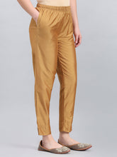 Load image into Gallery viewer, Go Colors Bright Gold Poly Modal Metallic Pants
