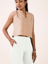 Load image into Gallery viewer, Go Colors Cream Cotton Stretch Kurti Pants
