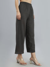 Load image into Gallery viewer, Go Colors Medium Grey Linen Lace Palazzo
