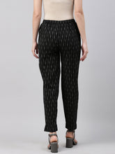 Load image into Gallery viewer, Go Colors Black Linen Ikat Pencil Pant
