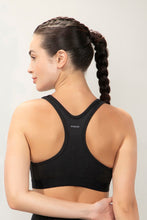 Load image into Gallery viewer, Amante Energize Medium Impact Round Neck Sports Bra - Black 98701
