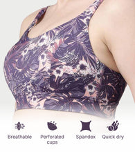 Load image into Gallery viewer, Enamor Innovations Fab-fresh Breathable cup, Women's High Impact Sports Bra - Convertible, Padded, Wirefree, Full Coverage - SB18 (Lilac Run)
