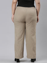 Load image into Gallery viewer, Go Colors Beige Cotton Stripes Cargo Pant
