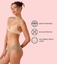Load image into Gallery viewer, Enamor PB40 Innovations Invisi, All Day Comfort, Low Waist Bikini Panty for Women - No Visible Panty Lines, Sweat wicking, Free Cut, Regular Coverage -  Pack of 1 (Honey Beige)

