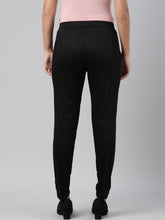 Load image into Gallery viewer, Go Colors Black Woven Cotton Stretch Treggings

