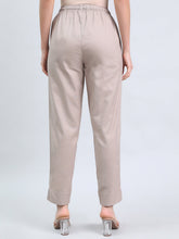 Load image into Gallery viewer, Go Colors Beige Cotton Pencil Pant

