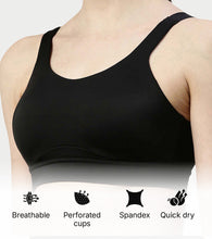Load image into Gallery viewer, Enamor Innovations Fab-fresh Breathable cup, Women's High Impact Sports Bra - Convertible, Padded, Wirefree, Full Coverage - SB18 (Black)
