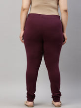 Load image into Gallery viewer, Go Colors Dark Purple Cotton Stretch Churidar
