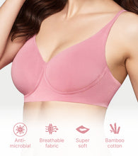 Load image into Gallery viewer, Enamor Innovations Bamboo Bliss, Plunge, Super Soft, Women's everyday T-Shirt Bra - Naturally Absorbent &amp; Antimicrobial, Padded, Wirefree, High Coverage- IO05 (Rose Blush)
