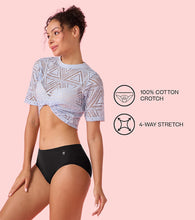 Load image into Gallery viewer, Enamor IP02 Innovations Invisi, Fit Flex, No Visible Panty Lines, All Day Comfort, Mid Waist Brief Panty for Women - Breathable Lightweight Fabric, Antimicrobial with Stain Release, Bonded Free Cut, Regular Coverage -  Pack of 1 (Jet Black)
