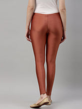 Load image into Gallery viewer, Go Colors Rust Nylon Stretch Shimmer Leggings
