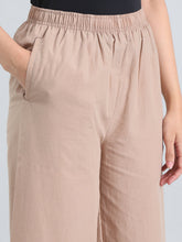 Load image into Gallery viewer, Go Colors Beige Cotton Hakoba Palazzo
