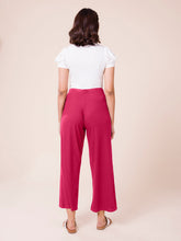 Load image into Gallery viewer, Go Colors Dark Rose Drop Needle Fabric Rib Palazzo
