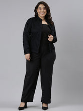 Load image into Gallery viewer, Go Colors Black Cotton Stripes Cargo Pant
