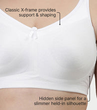 Load image into Gallery viewer, Enamor Hidden X-Frame and Smoothening Women's Full Support Everyday Bra - Jiggle control, Non Padded, Wirefree, Full Coverage - FB12 (Available in Plus sizes) (White)
