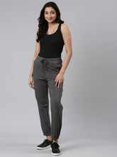 Load image into Gallery viewer, Go Colors Silver Grey Cotton Stretch Casual Joggers
