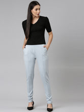 Load image into Gallery viewer, Go Colors Dusty Blue Roma Ponte Pants

