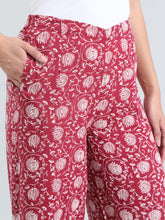 Load image into Gallery viewer, Go Colors Dark Pink Woven Viscose Printed Palazzo
