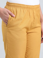 Load image into Gallery viewer, Go Colors Light Mustard Cotton Pencil Pant
