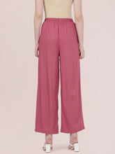 Load image into Gallery viewer, Go Colors Light Wine Woven Viscose Basic Palazzo

