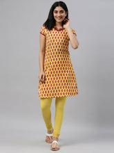 Load image into Gallery viewer, Go Colors Light Lime Cotton Stretch Churidar
