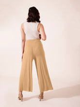 Load image into Gallery viewer, Go Colors Wheat Viscose Knit Palazzo
