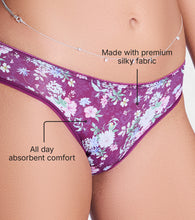 Load image into Gallery viewer, Enamor P165 Womens Low Waist Co-ordinate Bikini Panty (Damask Plum Print)
