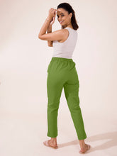 Load image into Gallery viewer, Go Colors Pista Green Cotton Pencil Pant
