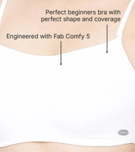 Load image into Gallery viewer, Enamor Moulded Double Layer Front Women's Cotton Cami Bra - Detachable Slim Straps with Back Keyhole, Non Padded, Wirefree, High Coverage - A022 (White)
