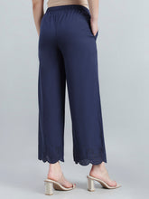 Load image into Gallery viewer, Go Colors Navy Cotton Hakoba Palazzo
