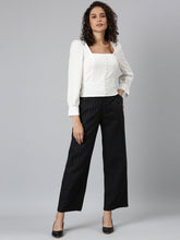 Load image into Gallery viewer, Go Colors Black Cotton Stripes Cargo Pant
