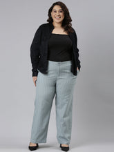 Load image into Gallery viewer, Go Colors Blue Cotton Stripes Cargo Pant
