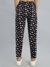 Load image into Gallery viewer, Go Colors Black Woven Viscose Printed Lounge Pants
