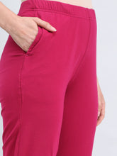 Load image into Gallery viewer, Go Colors Dark Fuchsia Cotton Stretch Kurti Pants
